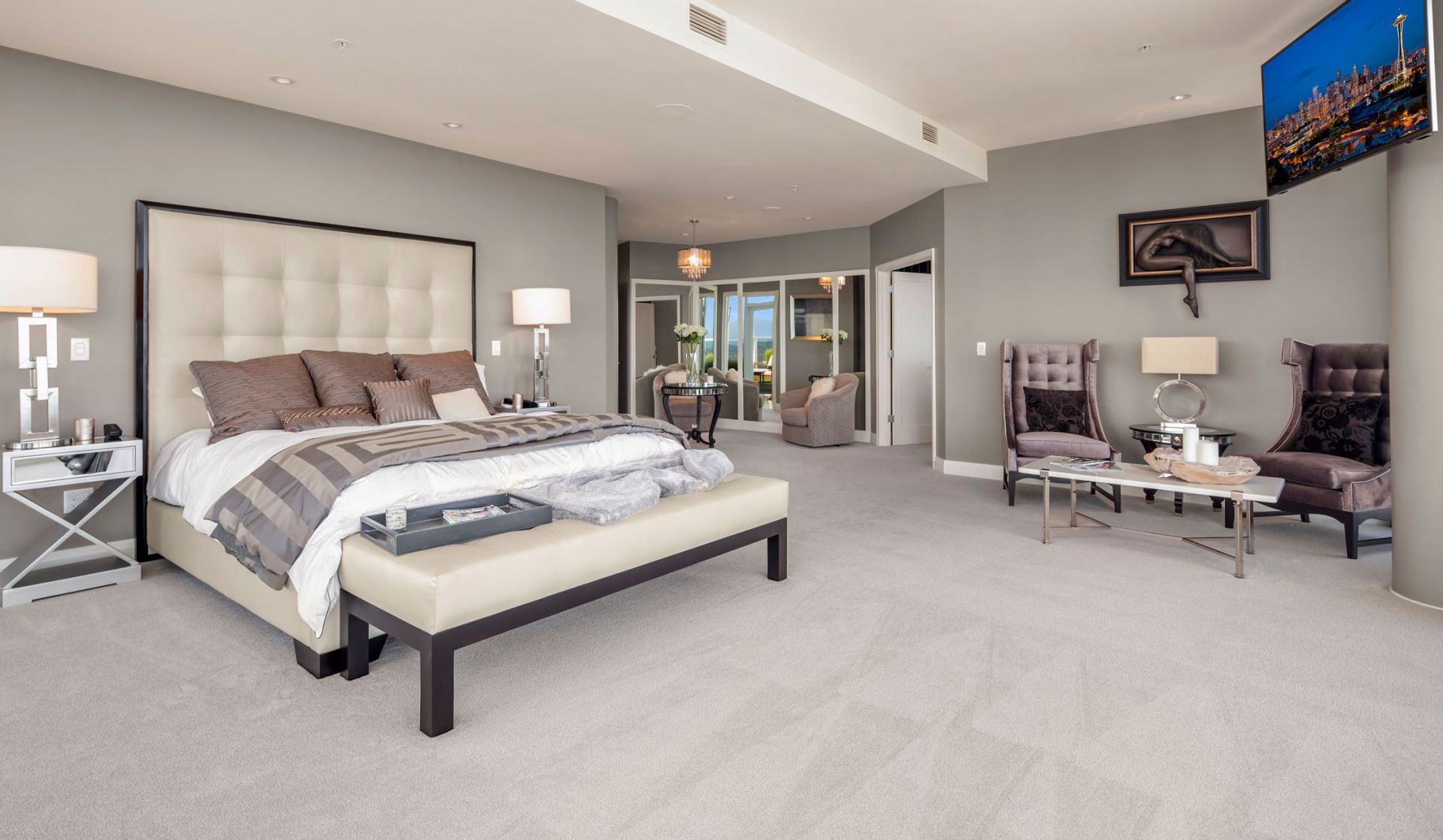 Beyond HiFi, smart home automation, lutron dealer, seattle washington, bellevue, ketra lighting, bedroom, mansion, loft