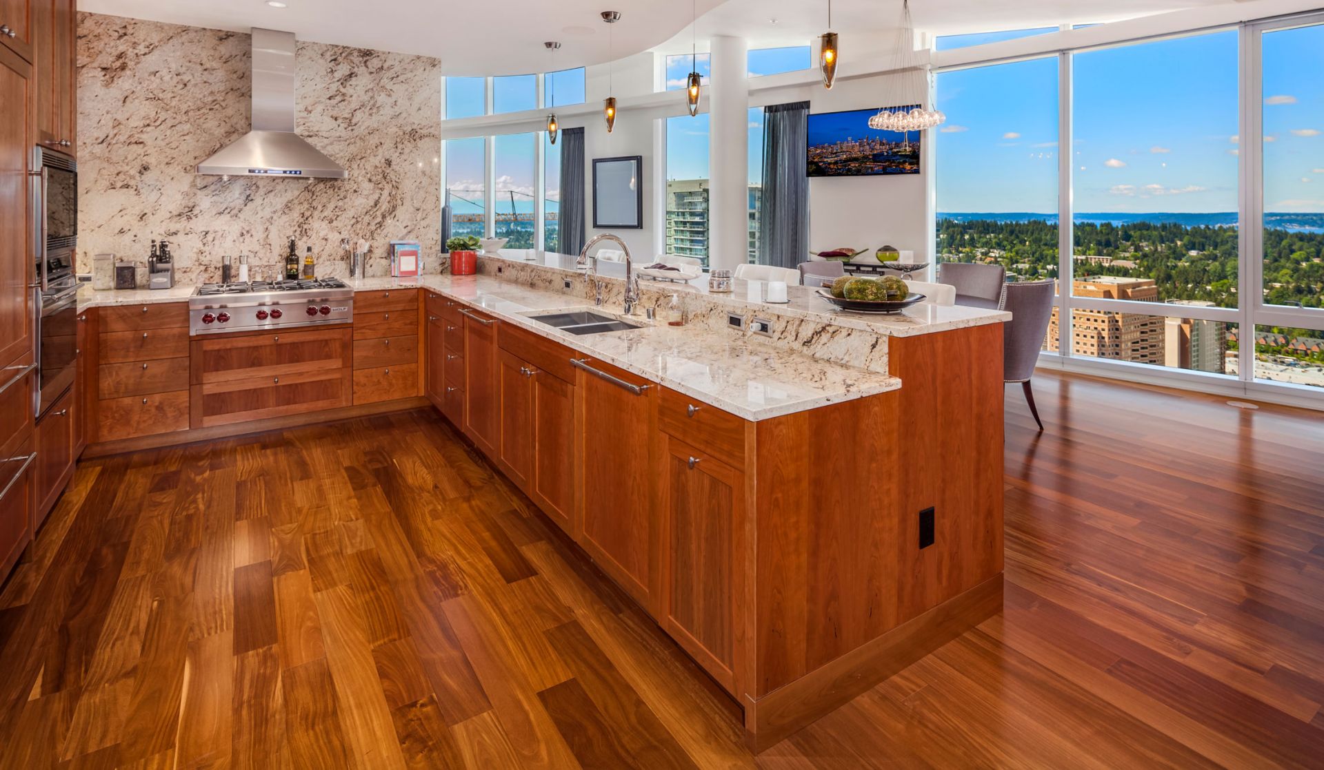 Beyond HiFi, smart home automation, lutron dealer, seattle washington, bellevue, ketra lighting, kitchen, mansion